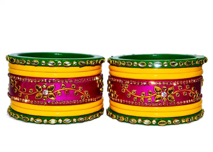 Lac Bangles Traditional Beautiful Rajasthani Designer Chuda Set