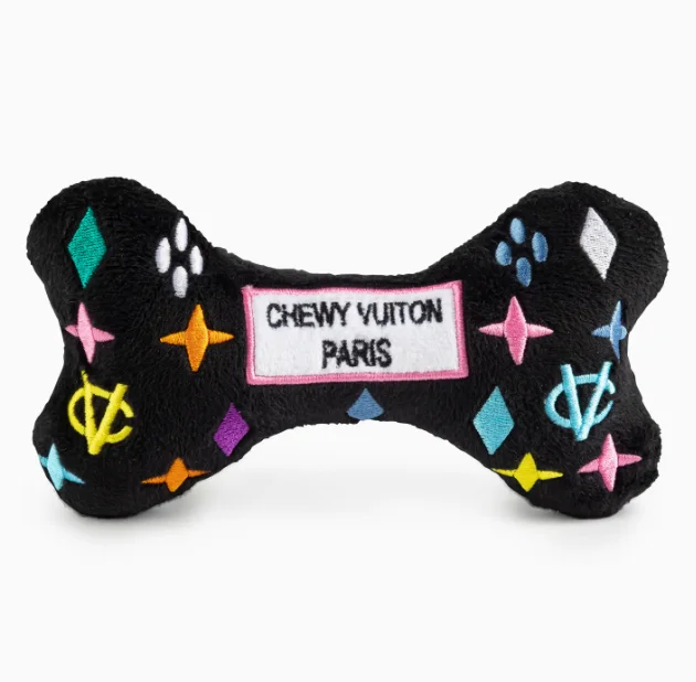 Large Black Monogram Chewy Vuiton Bone