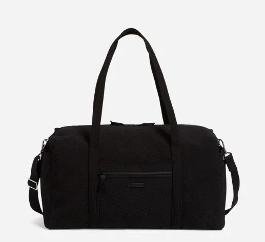 Large Travel Duffel Classic Black Microfiber