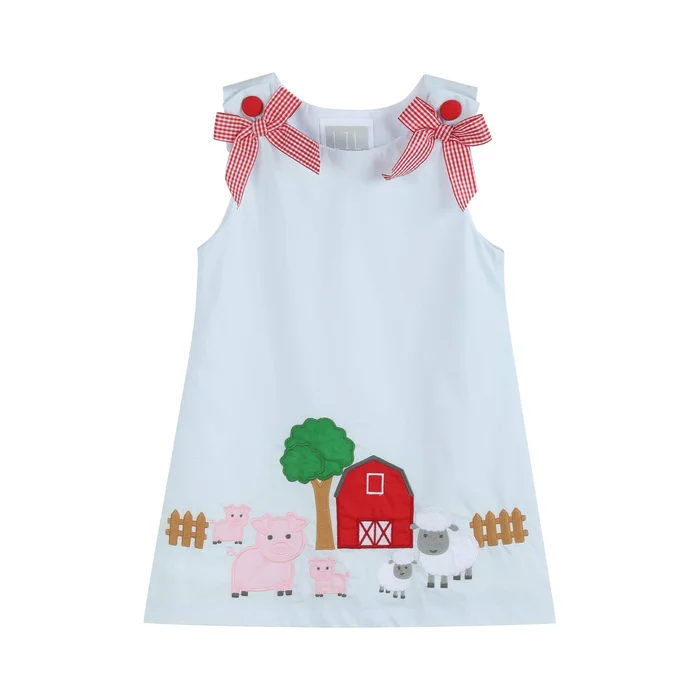 Light Blue Barnyard A-Line Dress: 12-18M