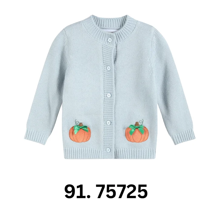 Light Blue Pumpkin Vine Cardigan