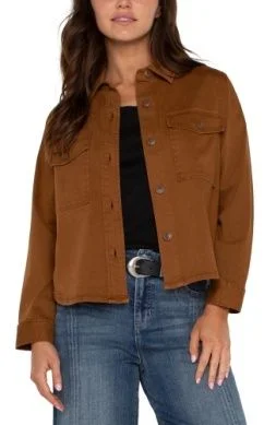 Liverpool Cropped Shirt Jacket-Jasper Brown-L-LM1077L12