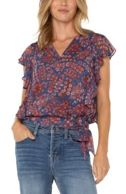 Liverpool Ruffle Sleeve Blouse-LM8B89PCP56
