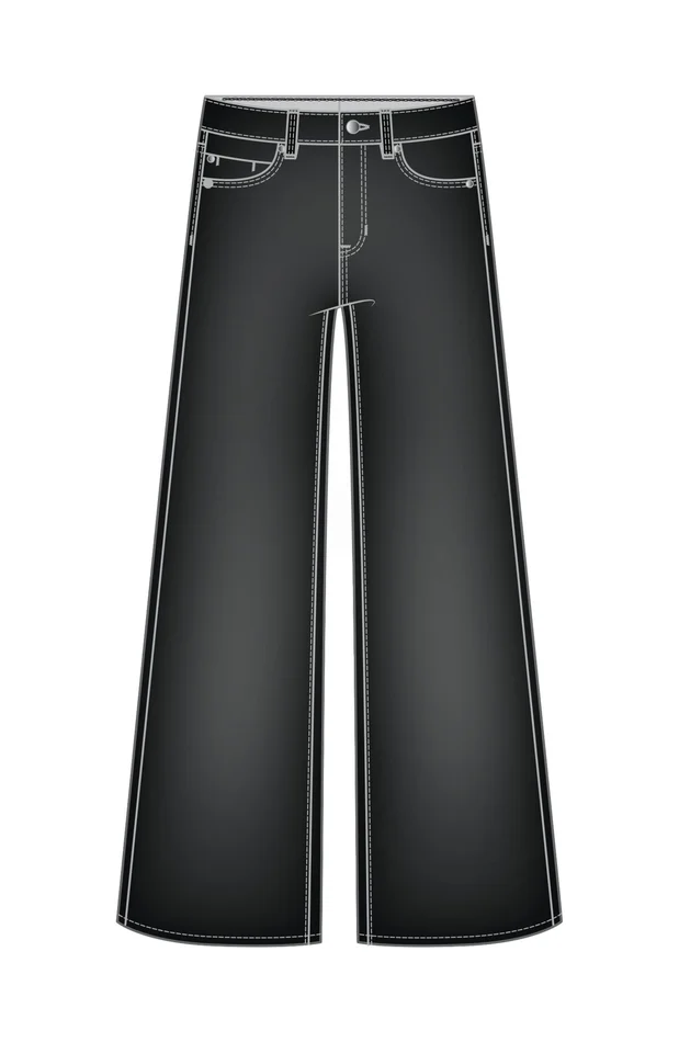 LIVERPOOL: STRIDE CROP WIDE | BLACK RINSE