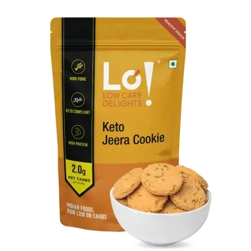 Lo! Foods – Keto Jeera Biscuits (200g) Stevia Sweetened Sugar Free Keto Cookies Authentic Flavor and Taste Keto Biscuits 2 g Net Carb Keto Snacks with Zero Sugar Low Carb Diabetic Snacks