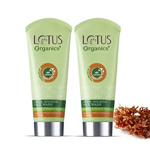Lotus Organics+ Divine Nourish Face Wash For Skin Nourishment & Hydration Sulphate Free 200ml (Pack of 2)