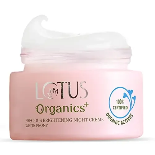 Lotus Organics+ Precious Brightening Night Cream For Dark Spots Blemishes & Pigmentation Night Moisturiser 50g