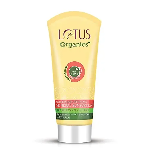 Lotus Organics+ Sheer Brightening Mineral Non Greasy & Light SPF 50 PA+++ 100g