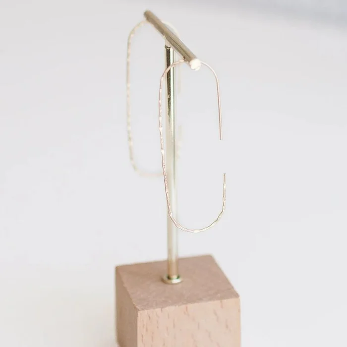 Lowen Thin Hammered Gold 2.5″ Earrings