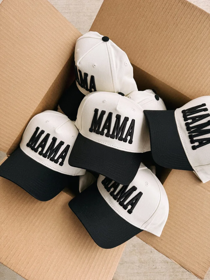 Mama Puff Trucker Hat – Cream/Black