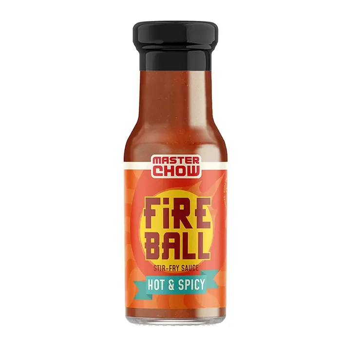 MasterChow Fireball Hot & Spicy Stir Fry Cooking Sauce (220g) Gluten-Free Hot Sauce Crafted with 3 Types of Red Chillies No Artificial Colour Made in Small Batches Fresh From the Kitchen Get Restaurant Style Taste in Just 10 Minutes Serves 4