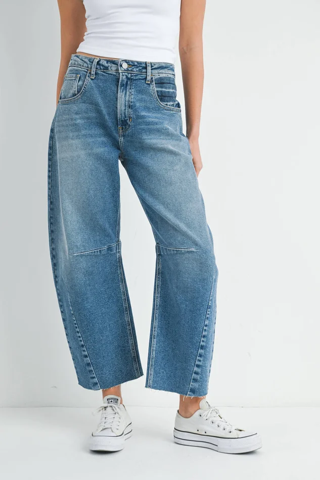 Medium Wash Barrel Jean