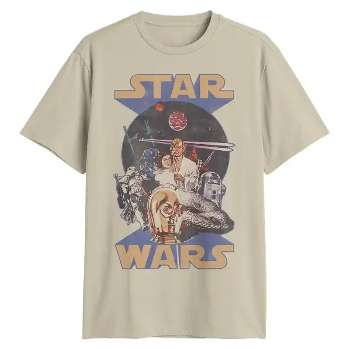 Men‘s Star Wars Retro Graphic T-Shirt – Beige S