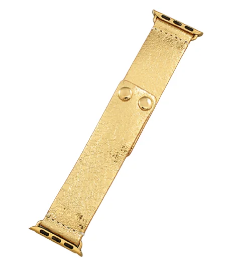 Metallic Leather Smart Watch Bands
