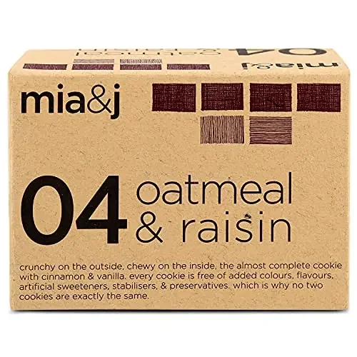MIA&J Oatmeal & Raisin Cookie, The Almost Perfect Cookie, All Butter, Crunchy & Chewy, Cinnamon & Vanilla, 140 Grams