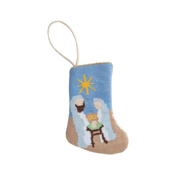 MINI NATIVITY NEEDLEPOINT STOCKING