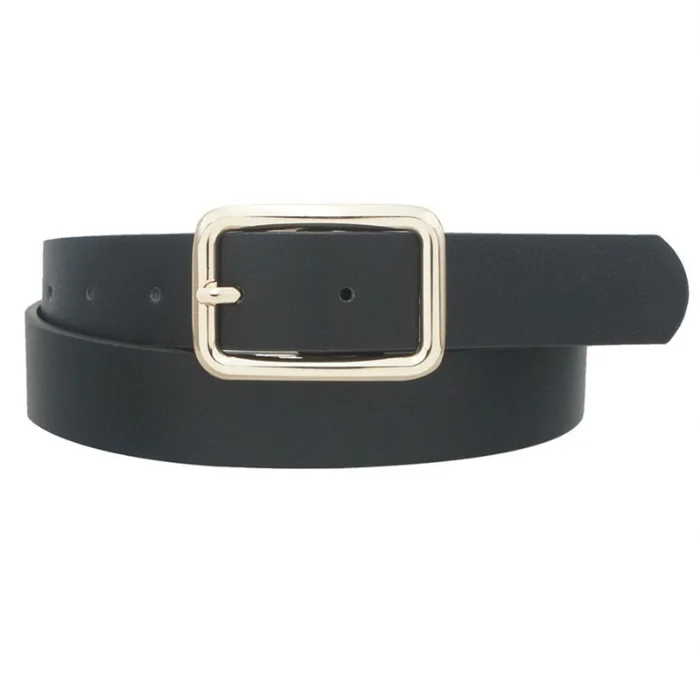 Modern Rectangle Buckle Belt – Black