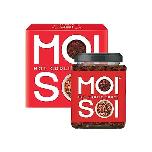 MOI SOI Hot Garlic Sauce – 175g Farm-Fresh Garlic, Chilli & Onion Spicy, Umami-Rich Sauce for Noodles, Rice, Meats & Tofu Vegan, Gluten-Free, No Preservatives Bold Asian Flavor in Every Bite!