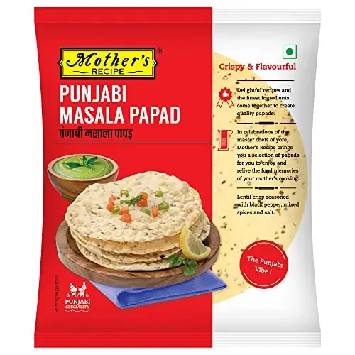 Mother‘s Recipe Punjabi Masala Papad 5″ Pouch, 180 g
