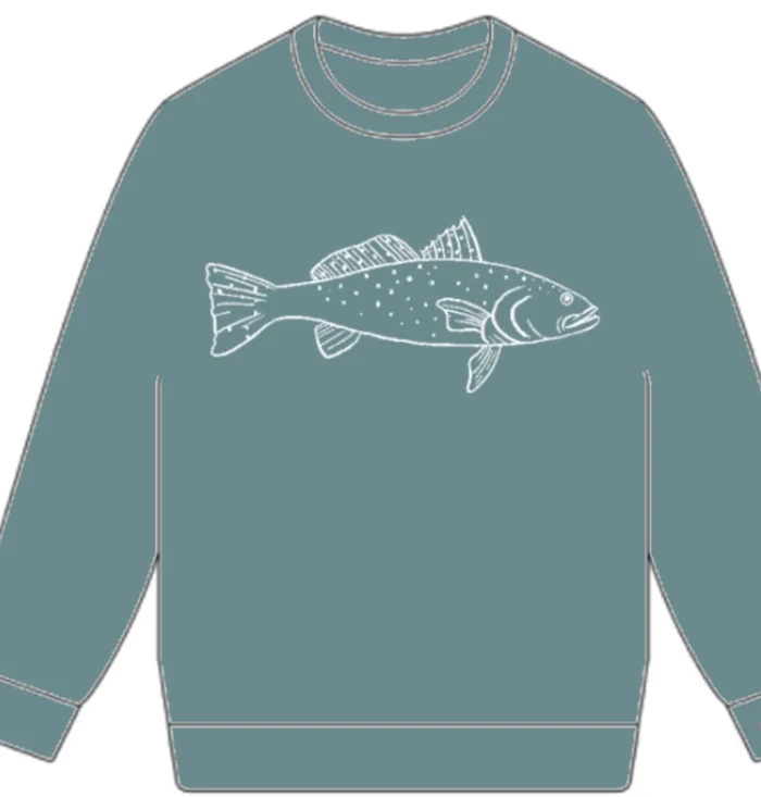 Mustard & Ketchup Kids Seafoam Green Trout Sweatshirt