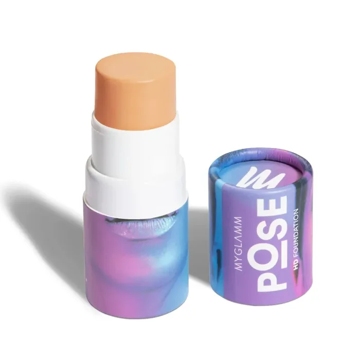 MyGlamm POSE HD Skin-blurring Long wearing & Light-weight Matte Foundation Stick (Warm Sand, Beige, 5.5 g)
