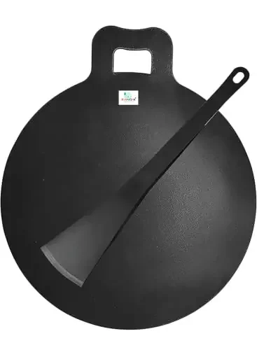 MYNAKSHA Iron Dosa Tawa 12 inch Black (12 inch 1.5kg)