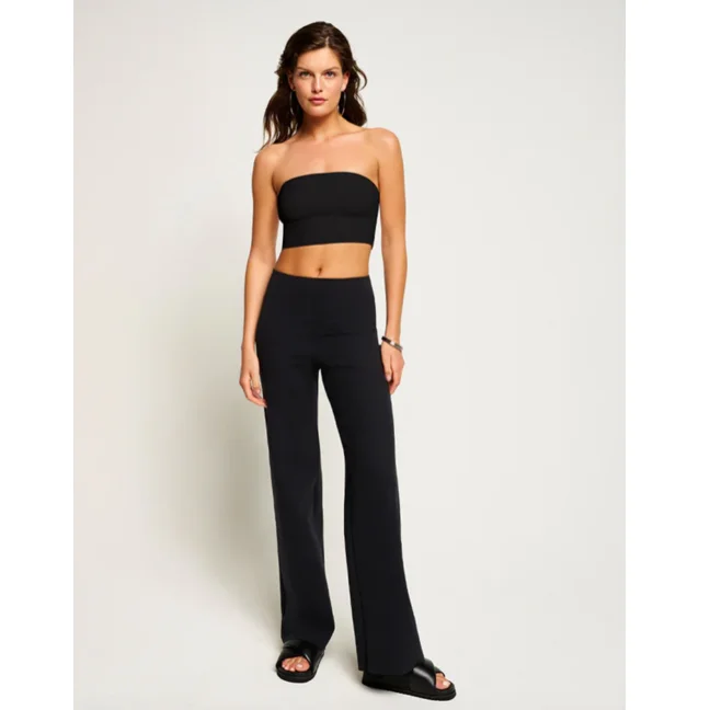 Neoprene Wide-Leg Pants