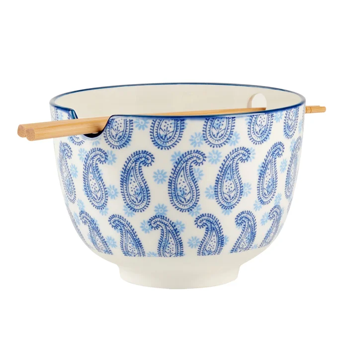 Noodle Bowl – White Paisley