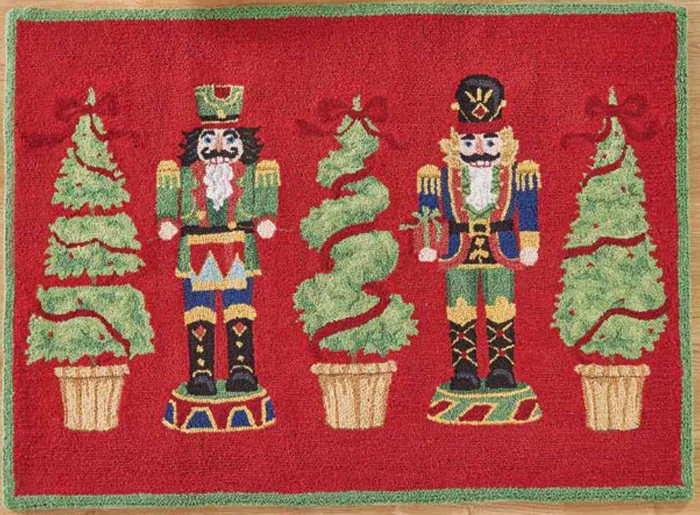 NUTCRACKER TOPIARY HOOK RUG