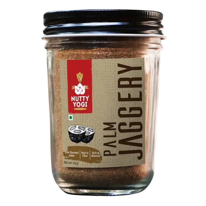 Nutty Yogi Organic Palm Sugar (Jaggery ) Low GI High in Nutrients 100% Organic Sweetener Sugar Replacement Caramel Flavour Use in Tea Desserts Gur Gud