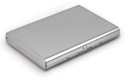 OFIXO Credit Card Holder Protector Stainless Steel Credit Card Wallet Slim Metal Credit Card Case for Women or Men (Mat-Silve)