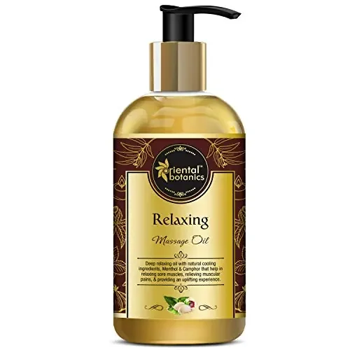 Oriental Botanics Relaxing Body Massage Oil 200 ml with Natural Oils For Relaxed & Replenished Skin Cruelty Free & Vegan Paraben Free No Mineral Oils