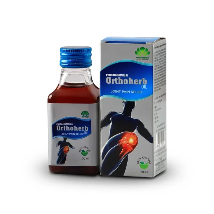 Pankajakasthuri Orthoherb Oil Ayurvedic Pain Relief from Joint Muscle Back Pain Sprains Sports injuries reducing Inflammation and Sciatica – 100ml