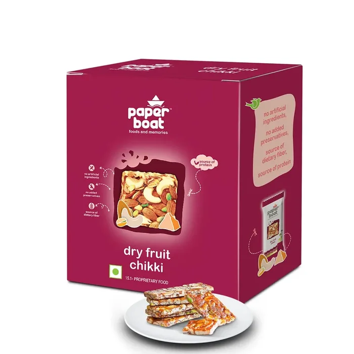 Paper Boat Dry Fruit Chikki No Preservatives and Colors 250g / 280g (Weight May Vary)