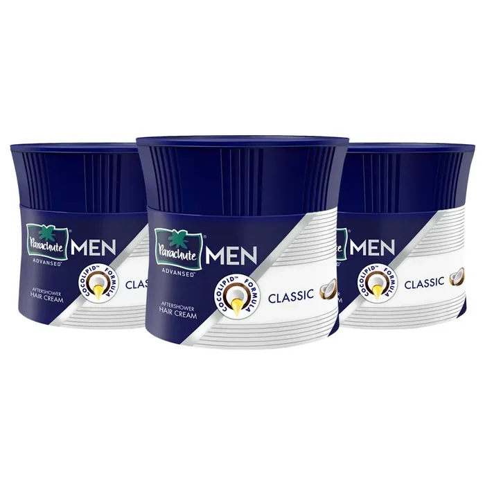 Parachute Advansed Hair Cream for Men, 100ml (Pack of 3) Hair Cream After Shower Non Sticky Oil Replacement Hair Cream Goodness of Coconut