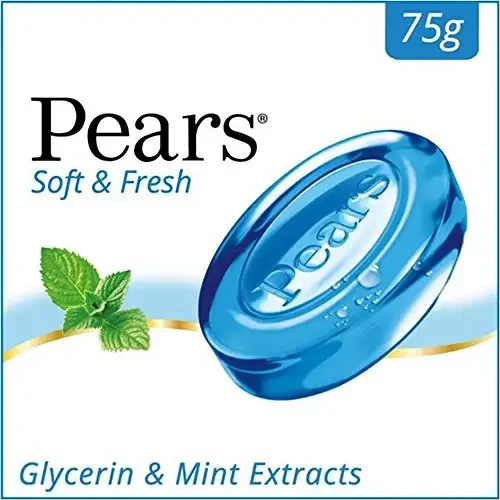 Pears Soft & Fresh Soap – 98% Pure Glycerin & Mint Extracts – 75 g (Pack of 3)