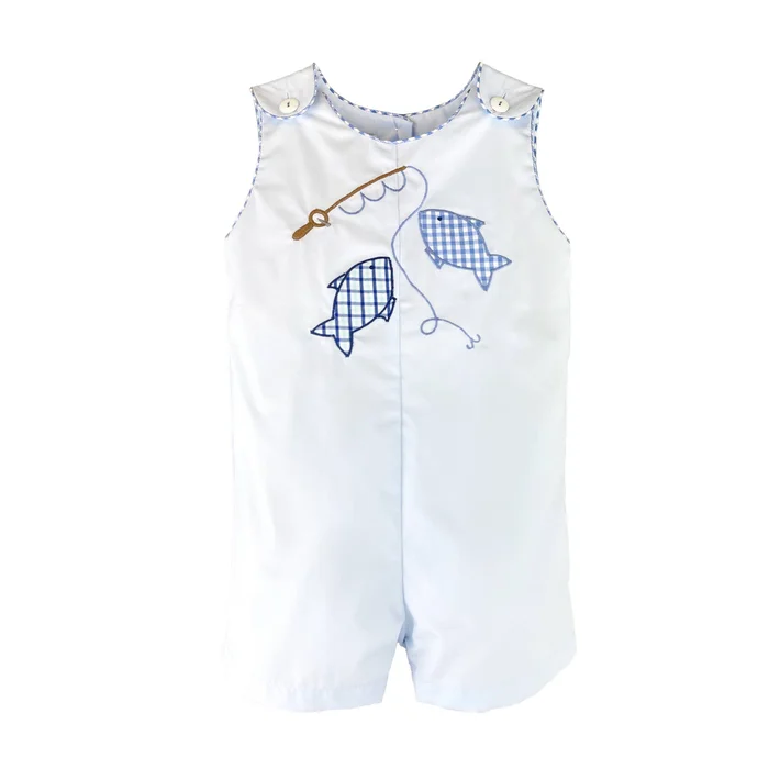 PETIT AMI Fishing Applique Sunsuit: 24 Months