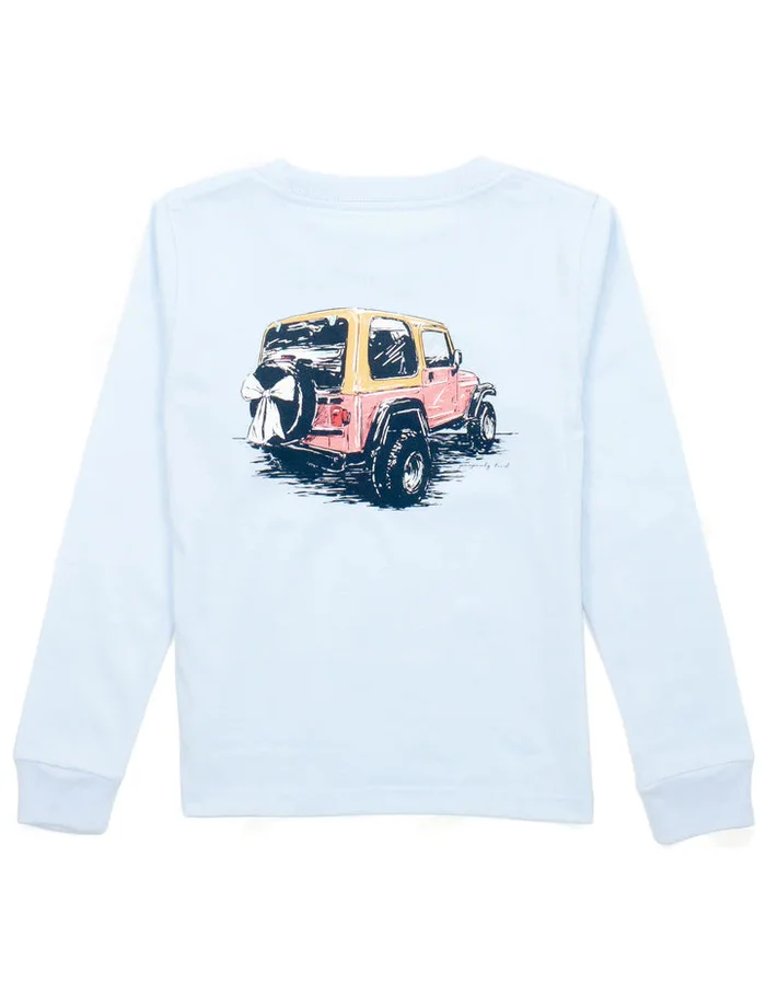 PINK ADVENTURE GIRLS LONG SLEEVE PERIWINKLE TEE