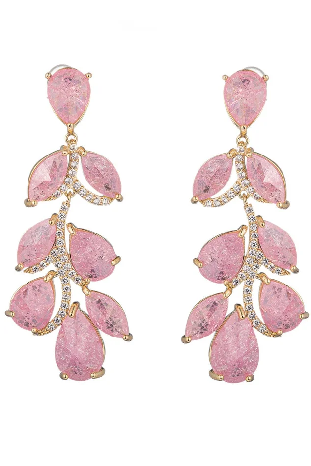 Pink Julie Drop Statement Earrings