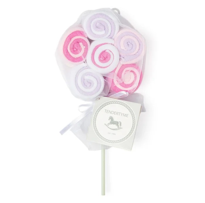 PINK LOLLIPOP WASHCLOTH SET