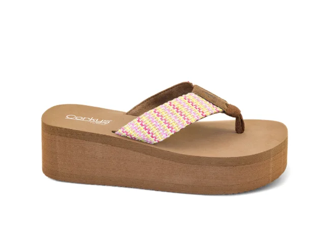 Pink Multi Take A Dip Platform Sandals – Corkys