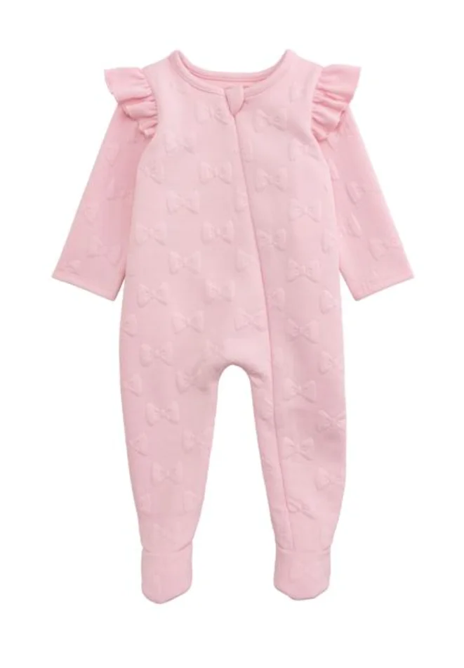 PINK QUILTED BOW FOOTIE