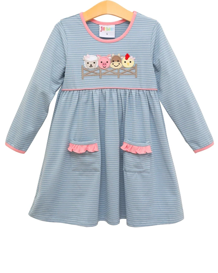PRE-ORDER | Farm Friends Pocket Dress Jellybean by Smock Candy