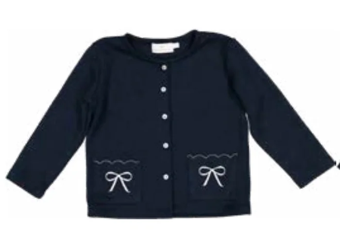 PRE-ORDER Navy Pocket Bows Cardigan