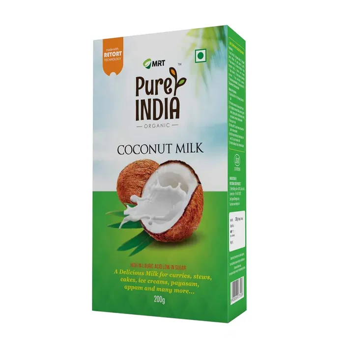 Pure India – Coconut Milk 200 gm, Unsweetened, Selected Coconuts for Richness and Flavour
