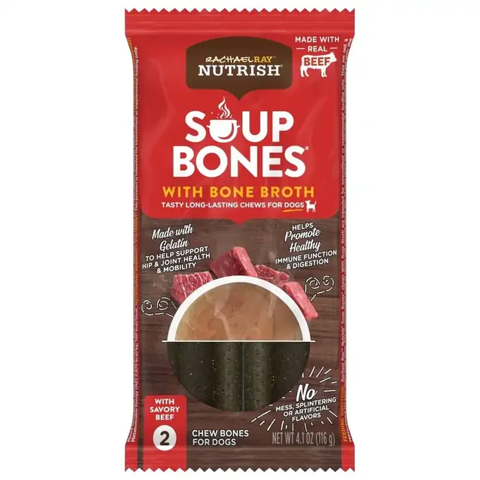 Rachael Ray Nutrish Soup Bones Savory Beef Chew Bones for Dogs 2 ea