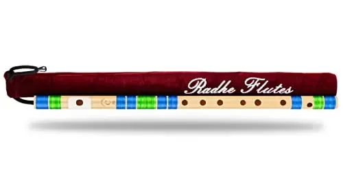 Radhe tes Right Handed C Natural With Velvet Cover Tuned With Tanpura A=440Hz PVC Fiber Blue & Light Green