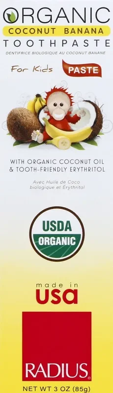 Radius Organic for Kids Coconut Banana Toothpaste 3 oz