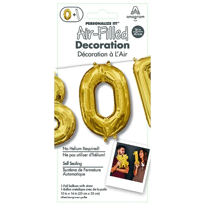 Rainbow Balloons Air Balloon Num 0 Gold
