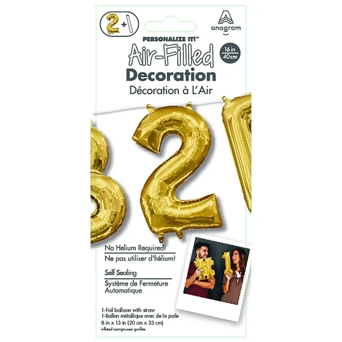 Rainbow Balloons Air Balloon Num 2 Gold